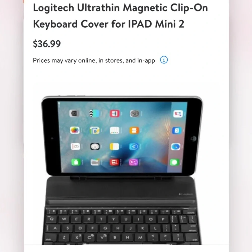 Bluetooth Logictech Magnetic Clip-On Keyboard